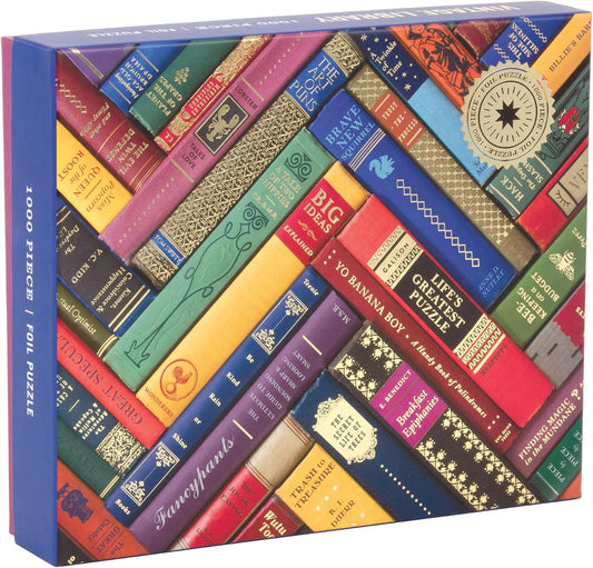 Phat Dog Vintage Library 1000 Piece Jigsaw Puzzle for Adults and Families, Foil Stamped Challenging Puzzle Adds a Vibrant Pop of Color (735353263)